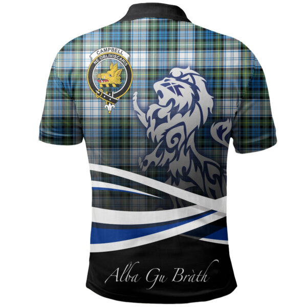 Campbell Dress Ancient Clan Polo Shirt, Scottish Tartan Campbell Dress Ancient Clans Polo Shirt Crest Lion Style - Image 2