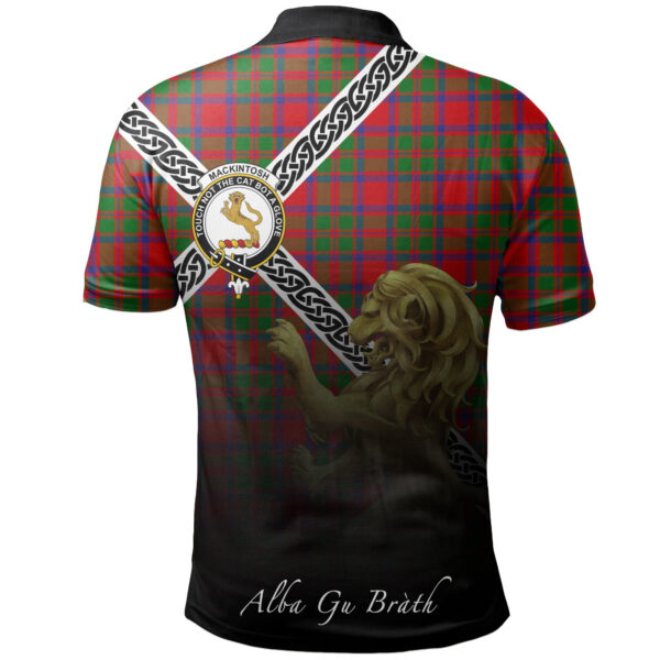 MacKintosh Modern Clan Polo Shirt, Scottish Tartan MacKintosh Modern Clans Polo Shirt Celtic Lion Style - Image 2