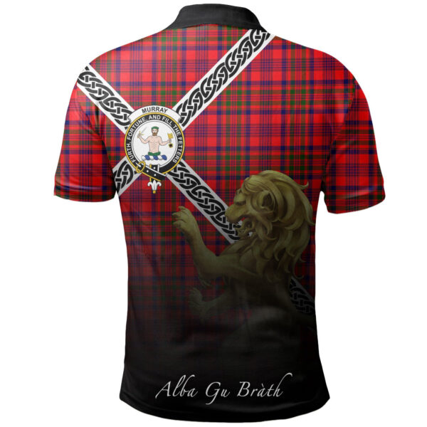 Murray of Tulloch Modern Clan Polo Shirt, Scottish Tartan Murray of Tulloch Modern Clans Polo Shirt Celtic Lion Style - Image 2