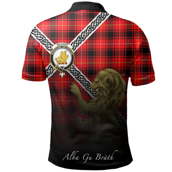 MacIver Modern Clan Polo Shirt, Scottish Tartan MacIver Modern Clans Polo Shirt Celtic Lion Style - Image 2