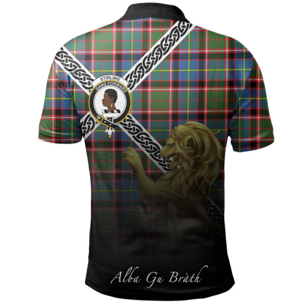 Stirling & Bannockburn District Clan Polo Shirt, Scottish Tartan Stirling & Bannockburn District Clans Polo Shirt Celtic Lion Style - Image 2