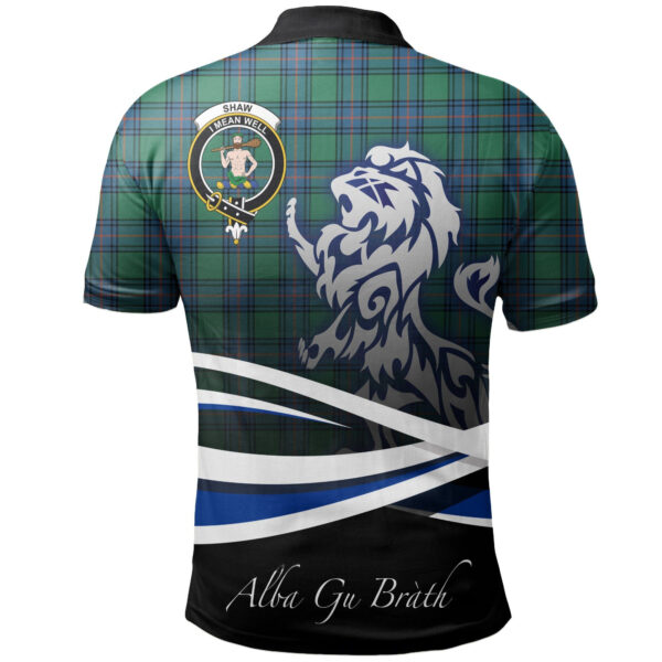 Shaw Ancient Clan Polo Shirt, Scottish Tartan Shaw Ancient Clans Polo Shirt Crest Lion Style - Image 2