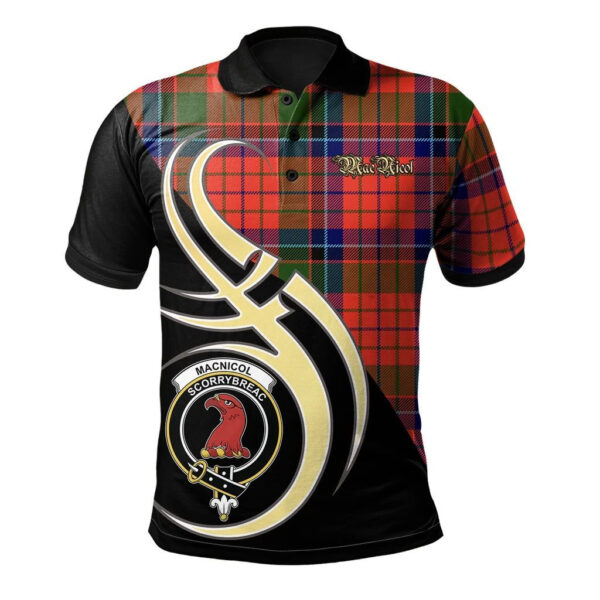 MacNicol of Scorrybreac Clan Polo Shirt, Scottish Tartan MacNicol of Scorrybreac Clans Polo Shirt Believe In Me Style