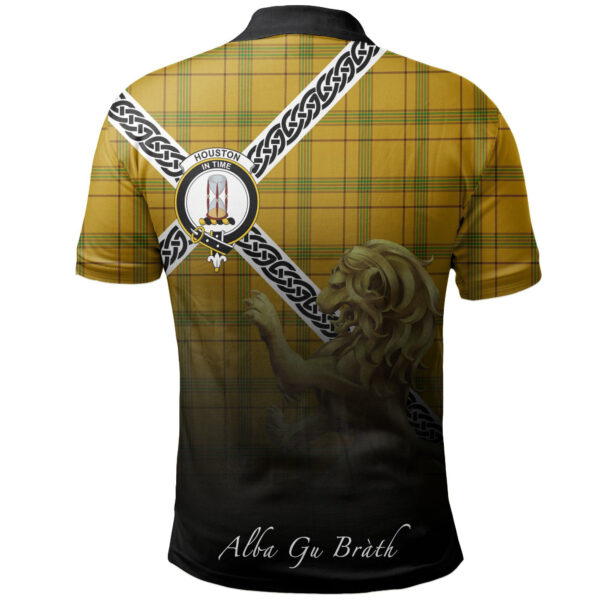 Houston Clan Polo Shirt, Scottish Tartan Houston Clans Polo Shirt Celtic Lion Style - Image 2