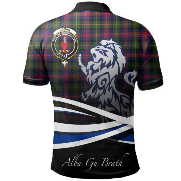 Logan Modern Clan Polo Shirt, Scottish Tartan Logan Modern Clans Polo Shirt Crest Lion Style - Image 2