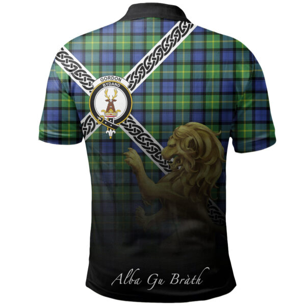 Gordon Old Ancient Clan Polo Shirt, Scottish Tartan Gordon Old Ancient Clans Polo Shirt Celtic Lion Style - Image 2