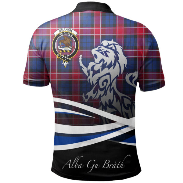 Graham of Menteith Red Clan Polo Shirt, Scottish Tartan Graham of Menteith Red Clans Polo Shirt Crest Lion Style - Image 2