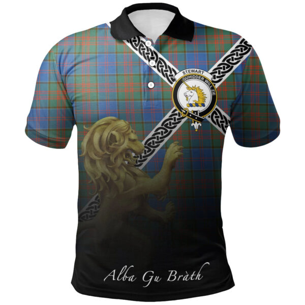 Stewart of Appin Hunting Ancient Clan Polo Shirt, Scottish Tartan Stewart of Appin Hunting Ancient Clans Polo Shirt Celtic Lion Style