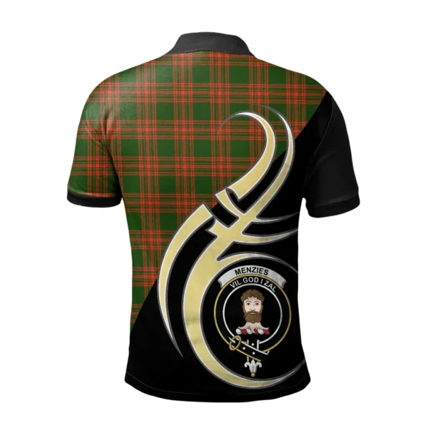 Menzies Green Modern Clan Polo Shirt, Scottish Tartan Menzies Green Modern Clans Polo Shirt Believe In Me Style - Image 2