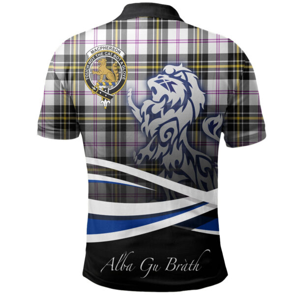 MacPherson Dress Modern Clan Polo Shirt, Scottish Tartan MacPherson Dress Modern Clans Polo Shirt Crest Lion Style - Image 2