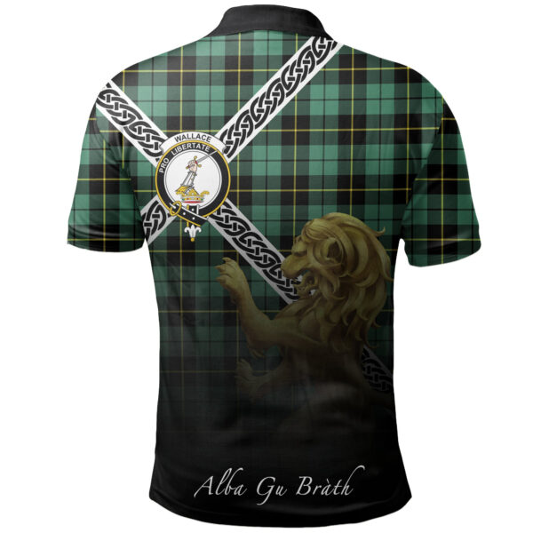 Wallace Hunting Ancient Clan Polo Shirt, Scottish Tartan Wallace Hunting Ancient Clans Polo Shirt Celtic Lion Style - Image 2