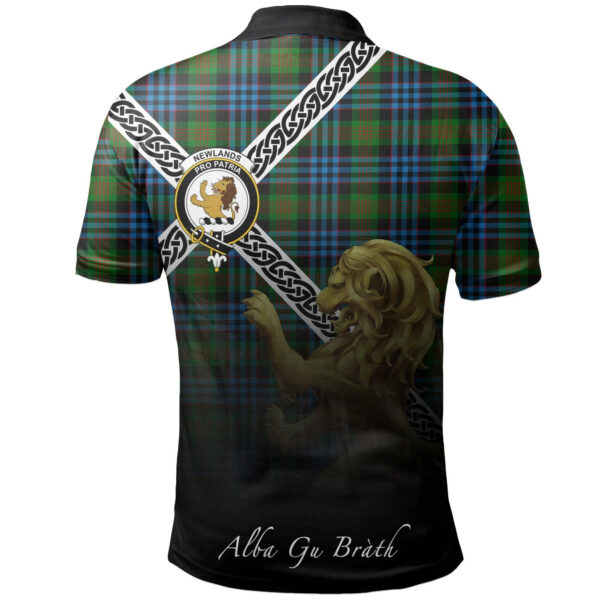 Newlands of Lauriston Clan Polo Shirt, Scottish Tartan Newlands of Lauriston Clans Polo Shirt Celtic Lion Style - Image 2