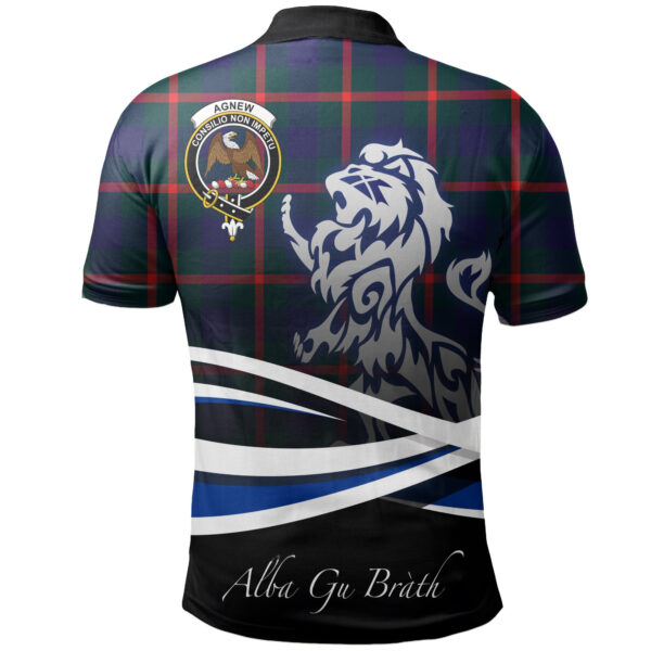 Agnew Modern Clan Polo Shirt, Scottish Tartan Agnew Modern Clans Polo Shirt Crest Lion Style - Image 2