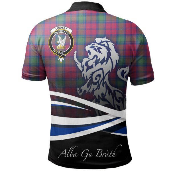 Lindsay Ancient Clan Polo Shirt, Scottish Tartan Lindsay Ancient Clans Polo Shirt Crest Lion Style - Image 2