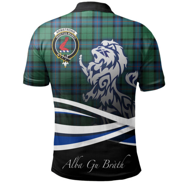 Armstrong Ancient Clan Polo Shirt, Scottish Tartan Armstrong Ancient Clans Polo Shirt Crest Lion Style - Image 2