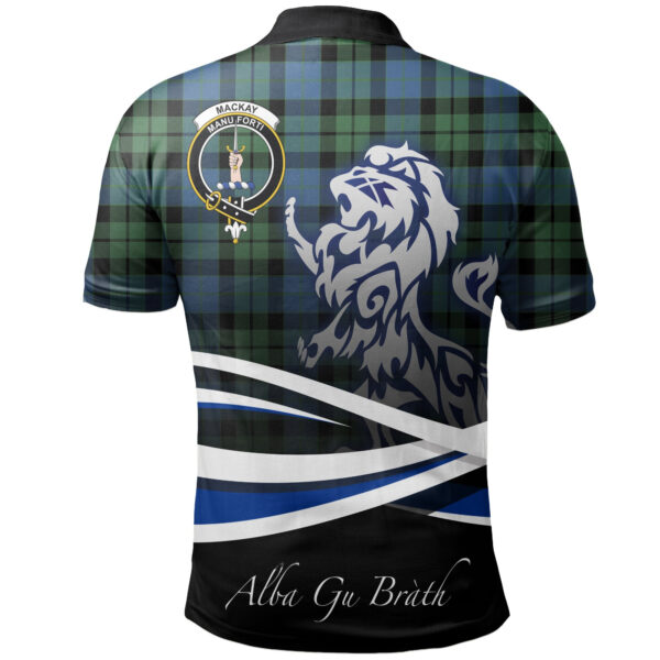 MacKay Ancient Clan Polo Shirt, Scottish Tartan MacKay Ancient Clans Polo Shirt Crest Lion Style - Image 2