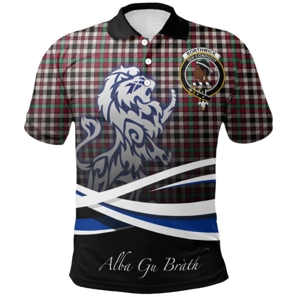 Borthwick Dress Ancient Clan Polo Shirt, Scottish Tartan Borthwick Dress Ancient Clans Polo Shirt Crest Lion Style