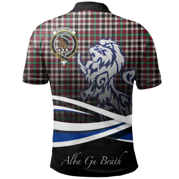 Borthwick Dress Ancient Clan Polo Shirt, Scottish Tartan Borthwick Dress Ancient Clans Polo Shirt Crest Lion Style - Image 2