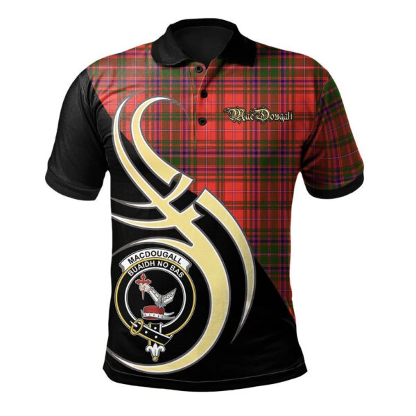 MacDougall Modern Clan Polo Shirt, Scottish Tartan MacDougall Modern Clans Polo Shirt Believe In Me Style