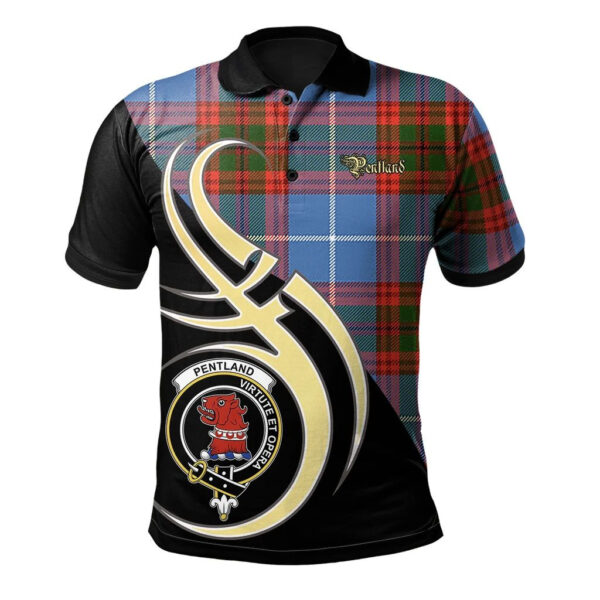 Pentland Clan Polo Shirt, Scottish Tartan Pentland Clans Polo Shirt Believe In Me Style