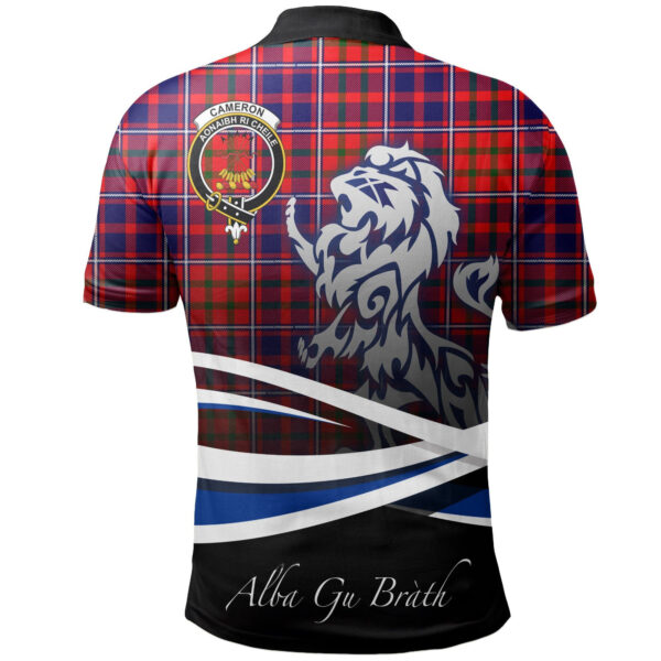 Cameron of Lochiel Modern Clan Polo Shirt, Scottish Tartan Cameron of Lochiel Modern Clans Polo Shirt Crest Lion Style - Image 2