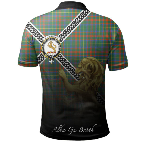 MacKintosh Hunting Ancient Clan Polo Shirt, Scottish Tartan MacKintosh Hunting Ancient Clans Polo Shirt Celtic Lion Style - Image 2