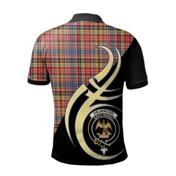 Drummond of Strathallan Clan Polo Shirt, Scottish Tartan Drummond of Strathallan Clans Polo Shirt Believe In Me Style - Image 2