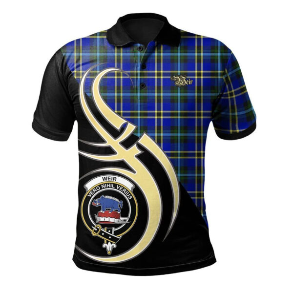 Weir Modern Clan Polo Shirt, Scottish Tartan Weir Modern Clans Polo Shirt Believe In Me Style