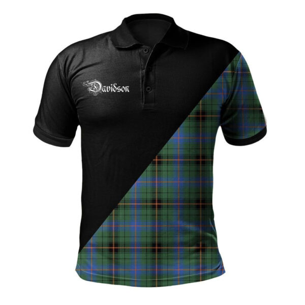 Davidson Ancient Clan Polo Shirt, Scottish Tartan Davidson Ancient Clans Polo Shirt Military Style