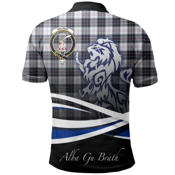 MacRae Dress Modern Clan Polo Shirt, Scottish Tartan MacRae Dress Modern Clans Polo Shirt Crest Lion Style - Image 2