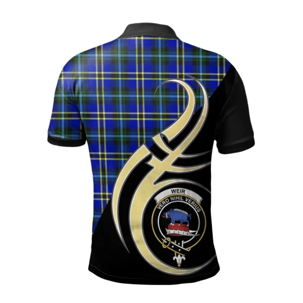 Weir Modern Clan Polo Shirt, Scottish Tartan Weir Modern Clans Polo Shirt Believe In Me Style - Image 2