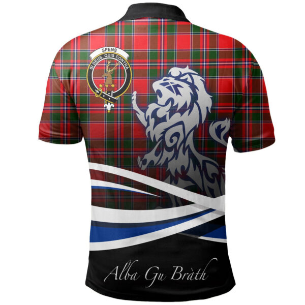 Spens Modern Clan Polo Shirt, Scottish Tartan Spens Modern Clans Polo Shirt Crest Lion Style - Image 2