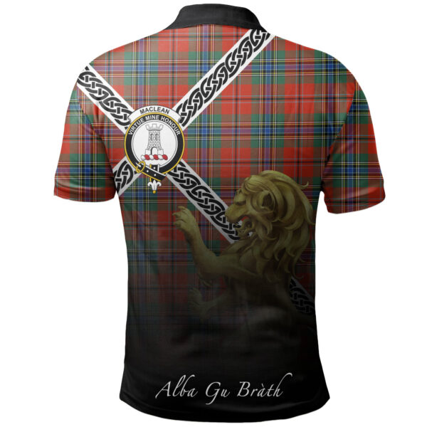 MacLean of Duart Ancient Clan Polo Shirt, Scottish Tartan MacLean of Duart Ancient Clans Polo Shirt Celtic Lion Style - Image 2