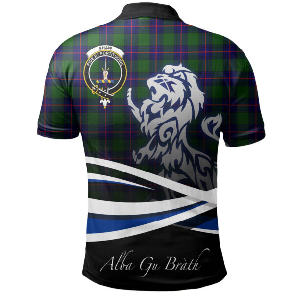 Shaw Modern Clan Polo Shirt, Scottish Tartan Shaw Modern Clans Polo Shirt Crest Lion Style - Image 2