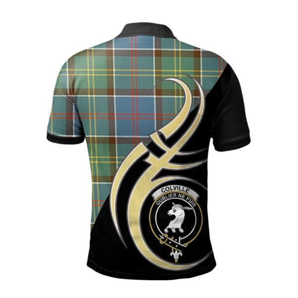 Colville Clan Polo Shirt, Scottish Tartan Colville Clans Polo Shirt Believe In Me Style - Image 2