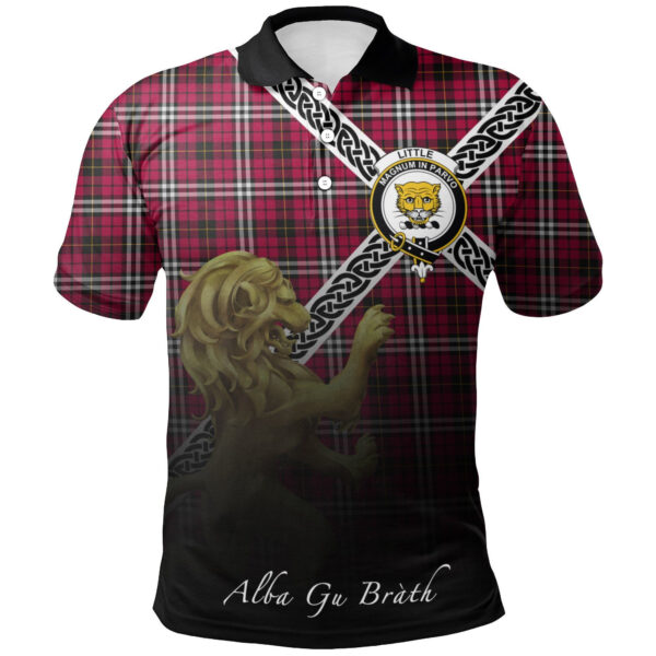 Little Clan Polo Shirt, Scottish Tartan Little Clans Polo Shirt Celtic Lion Style