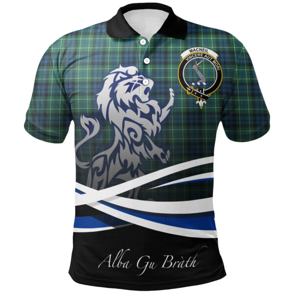 MacNeill of Colonsay Ancient Clan Polo Shirt, Scottish Tartan MacNeill of Colonsay Ancient Clans Polo Shirt Crest Lion Style