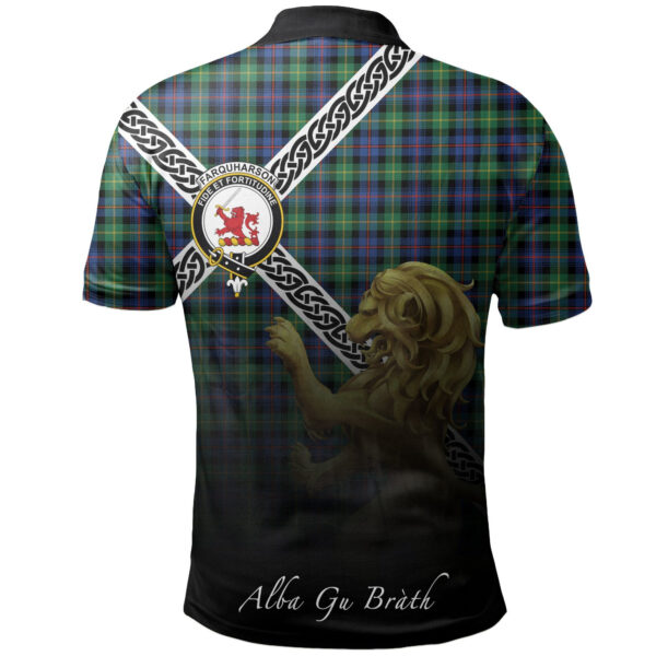 Farquharson Ancient Clan Polo Shirt, Scottish Tartan Farquharson Ancient Clans Polo Shirt Celtic Lion Style - Image 2