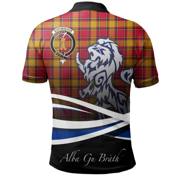 Scrymgeour Clan Polo Shirt, Scottish Tartan Scrymgeour Clans Polo Shirt Crest Lion Style - Image 2