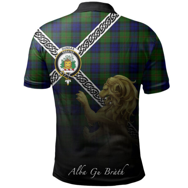 Dundas Modern 02 Clan Polo Shirt, Scottish Tartan Dundas Modern 02 Clans Polo Shirt Celtic Lion Style - Image 2