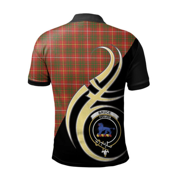 Bruce Modern Clan Polo Shirt, Scottish Tartan Bruce Modern Clans Polo Shirt Believe In Me Style - Image 2