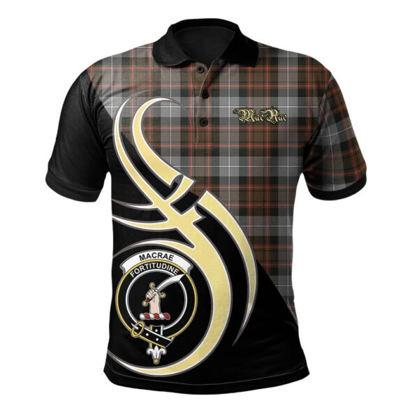 MacRae Hunting Weathered Clan Polo Shirt, Scottish Tartan MacRae Hunting Weathered Clans Polo Shirt Believe In Me Style