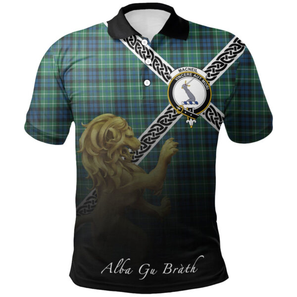 MacNeill of Colonsay Ancient Clan Polo Shirt, Scottish Tartan MacNeill of Colonsay Ancient Clans Polo Shirt Celtic Lion Style