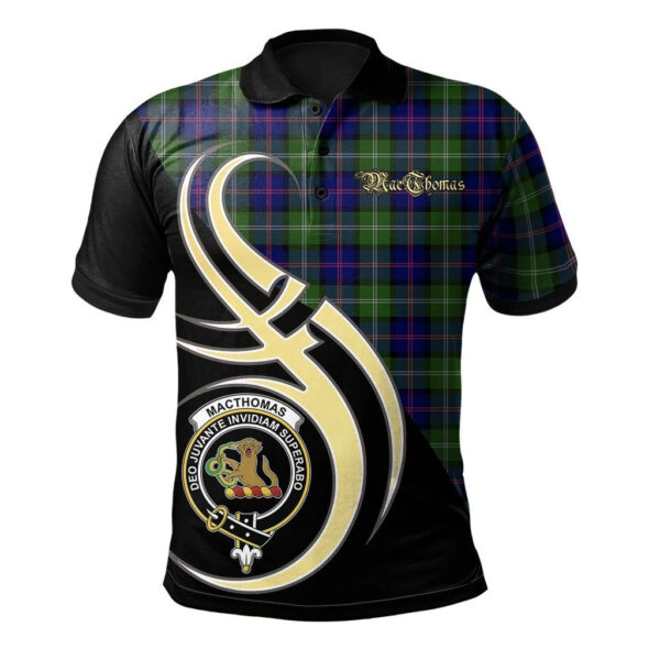 MacThomas Modern Clan Polo Shirt, Scottish Tartan MacThomas Modern Clans Polo Shirt Believe In Me Style