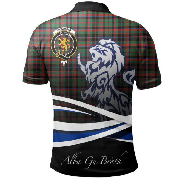 Cumming Hunting Ancient Clan Polo Shirt, Scottish Tartan Cumming Hunting Ancient Clans Polo Shirt Crest Lion Style - Image 2