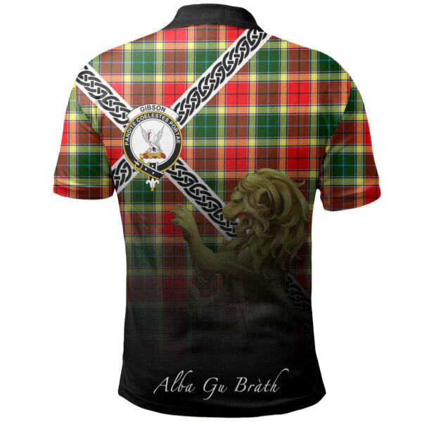 Gibbs Clan Polo Shirt, Scottish Tartan Gibbs Clans Polo Shirt Celtic Lion Style - Image 2