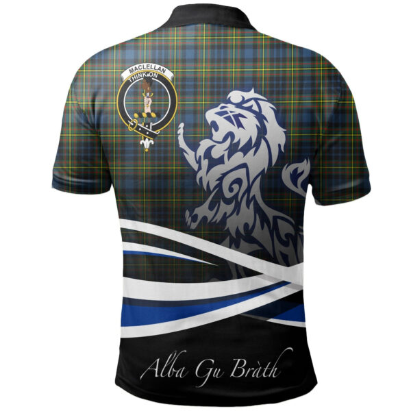 MacLellan Ancient Clan Polo Shirt, Scottish Tartan MacLellan Ancient Clans Polo Shirt Crest Lion Style - Image 2