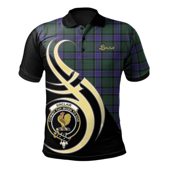 Sinclair Hunting Modern Clan Polo Shirt, Scottish Tartan Sinclair Hunting Modern Clans Polo Shirt Believe In Me Style