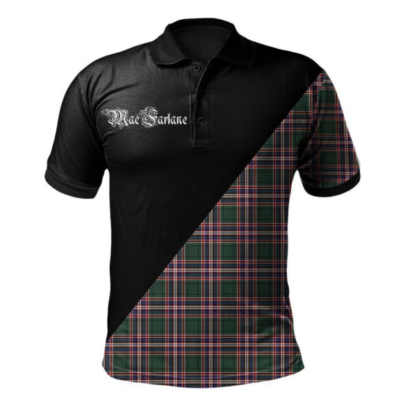 MacFarlane Hunting Modern Clan Polo Shirt, Scottish Tartan MacFarlane Hunting Modern Clans Polo Shirt Military Style