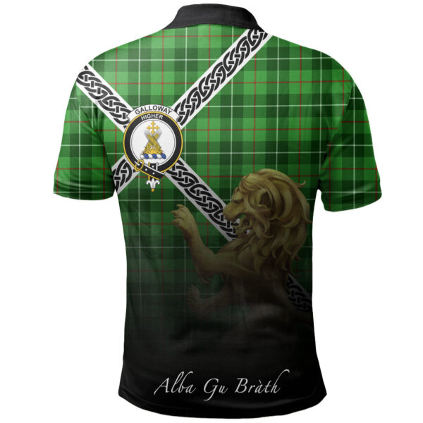 Galloway District Clan Polo Shirt, Scottish Tartan Galloway District Clans Polo Shirt Celtic Lion Style - Image 2